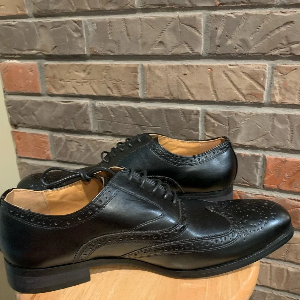 Santino Luciano Style C-391 Men's Black Oxford Dress Shoes Size 10.5